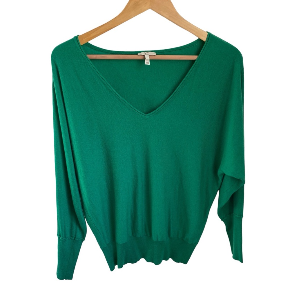 Joie Green V-Neck Women's Oversized Sweater Soft EUC